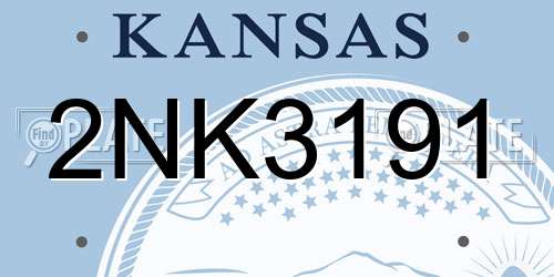 2NK3191 Kansas License Plate