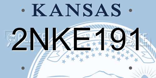 2NKE191 Kansas License Plate