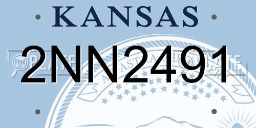 2NN2491 Kansas License Plate