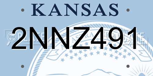 2NNZ491 Kansas License Plate