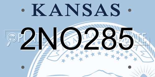 2NO285 Kansas License Plate