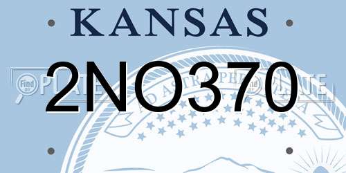 2NO370 Kansas License Plate
