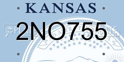 2NO755 Kansas License Plate