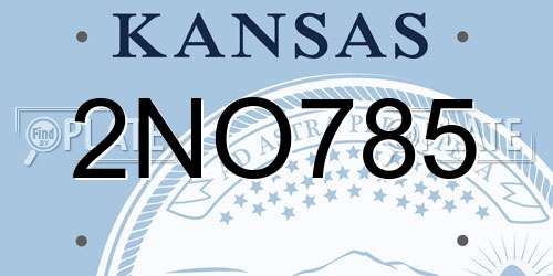 2NO785 Kansas License Plate