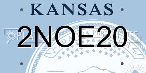 2NOE20 Kansas License Plate