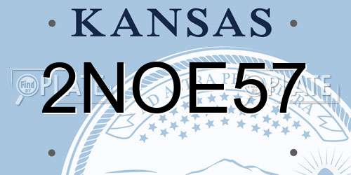 2NOE57 Kansas License Plate