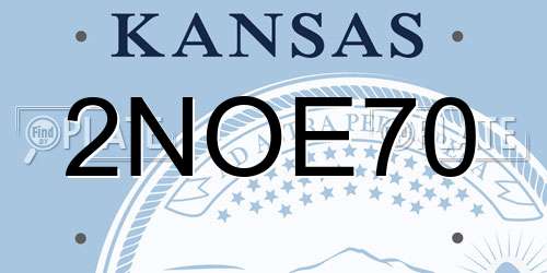 2NOE70 Kansas License Plate