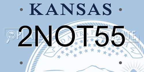 2NOT55 Kansas License Plate