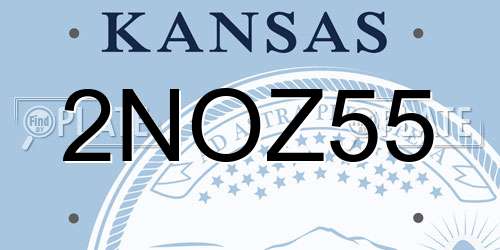 2NOZ55 Kansas License Plate