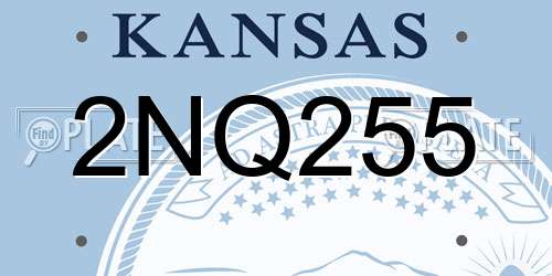 2NQ255 Kansas License Plate