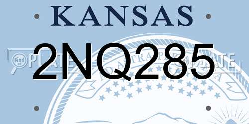 2NQ285 Kansas License Plate