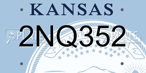 2NQ352 Kansas License Plate