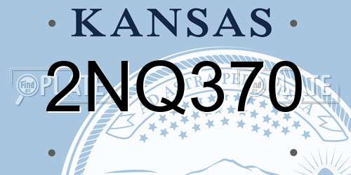 2NQ370 Kansas License Plate