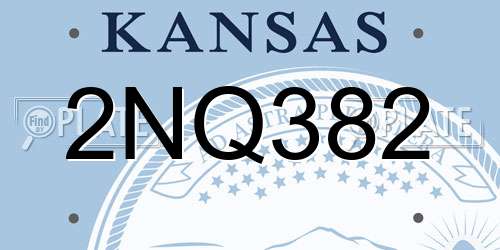 2NQ382 Kansas License Plate