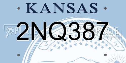 2NQ387 Kansas License Plate