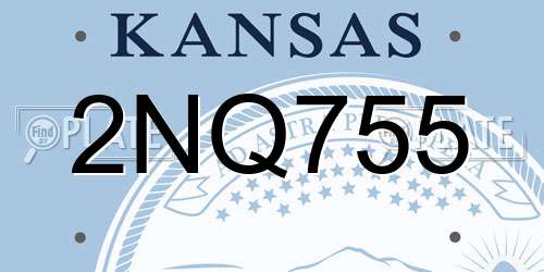 2NQ755 Kansas License Plate