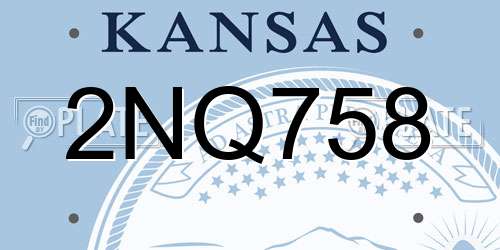 2NQ758 Kansas License Plate