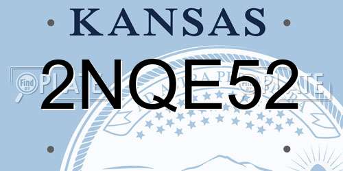 2NQE52 Kansas License Plate