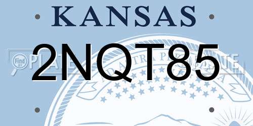 2NQT85 Kansas License Plate