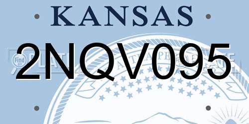 2NQV095 Kansas License Plate