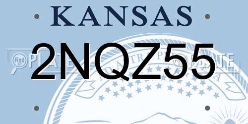 2NQZ55 Kansas License Plate
