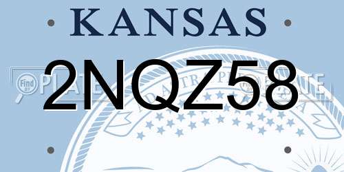 2NQZ58 Kansas License Plate