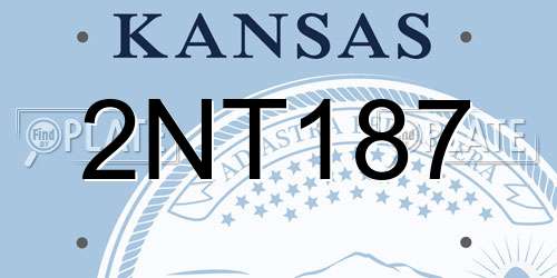 2NT187 Kansas License Plate