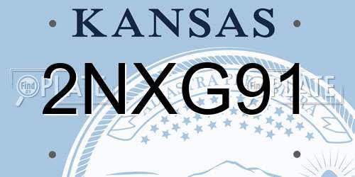 2NXG91 Kansas License Plate