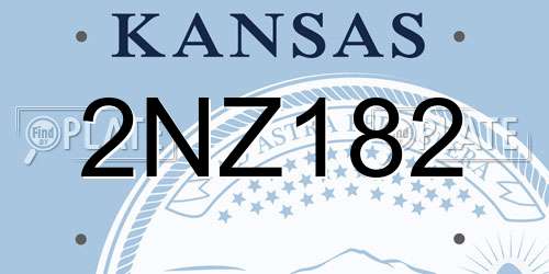 2NZ182 Kansas License Plate