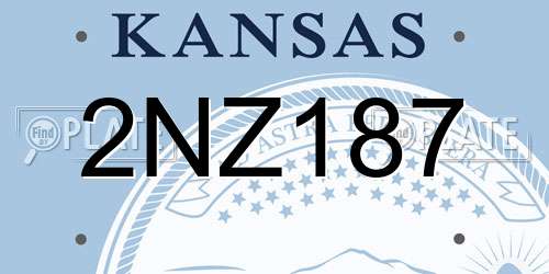 2NZ187 Kansas License Plate
