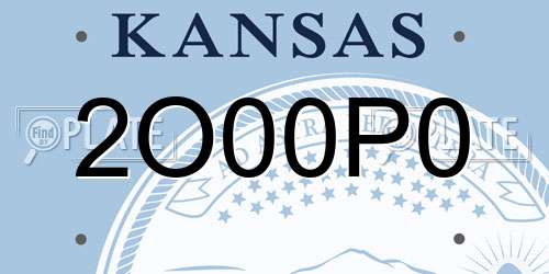2O00P0 Kansas License Plate