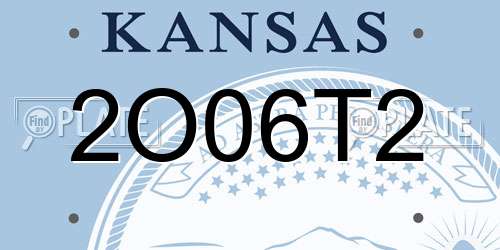2O06T2 Kansas License Plate