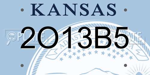 2O13B5 Kansas License Plate