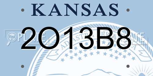 2O13B8 Kansas License Plate