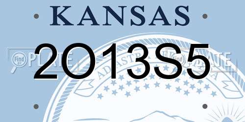 2O13S5 Kansas License Plate