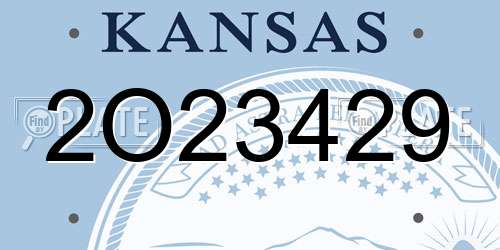 2O23429 Kansas License Plate
