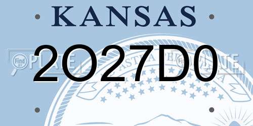 2O27D0 Kansas License Plate