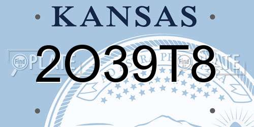 2O39T8 Kansas License Plate