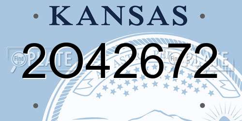 2O42672 Kansas License Plate