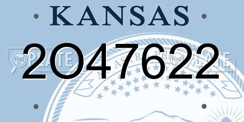 2O47622 Kansas License Plate