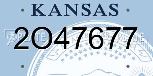 2O47677 Kansas License Plate