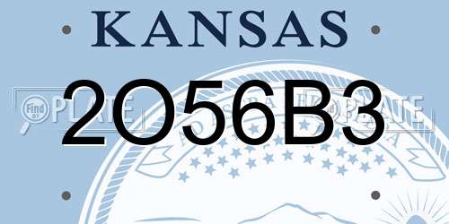 2O56B3 Kansas License Plate