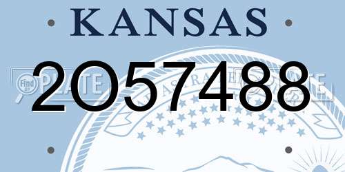 2O57488 Kansas License Plate
