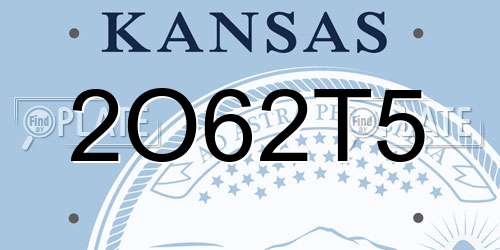 2O62T5 Kansas License Plate