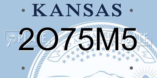 2O75M5 Kansas License Plate
