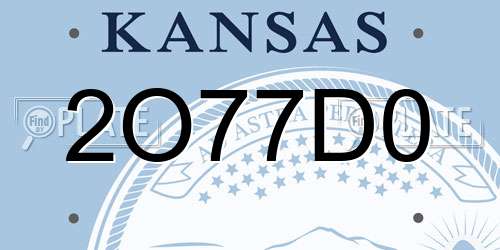 2O77D0 Kansas License Plate