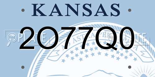 2O77Q0 Kansas License Plate