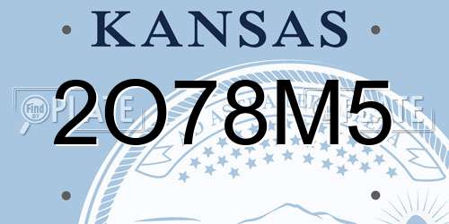 2O78M5 Kansas License Plate