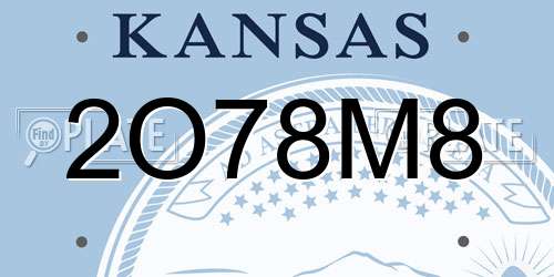 2O78M8 Kansas License Plate