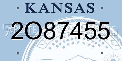 2O87455 Kansas License Plate